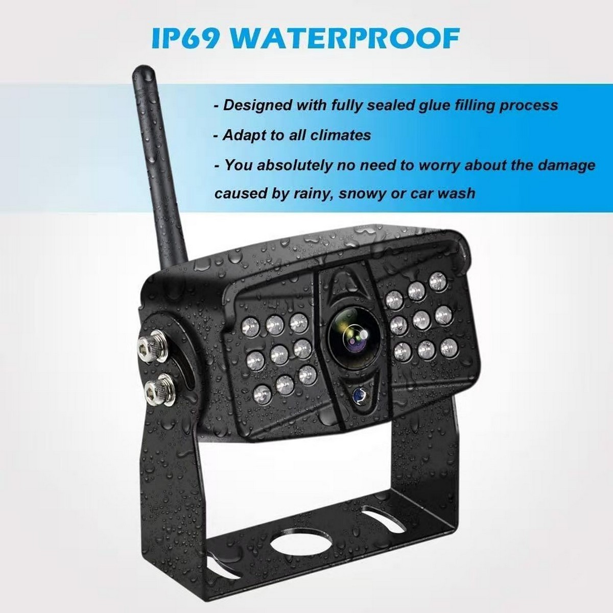 IP69 vanntett ryggekamera for varebil