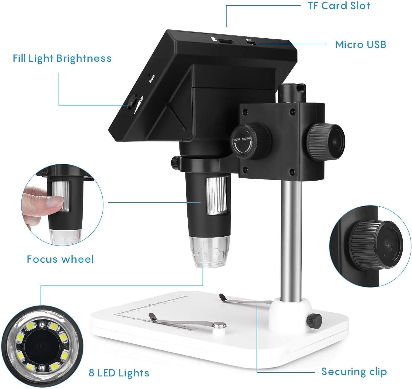 digitale mikroskoper for pc datamaskin med led