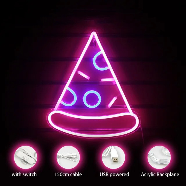 pizza led reklame lysskilt på vegglogoen