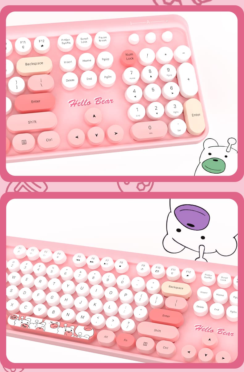 rosa tastatur hello kitty design sett mus stylova