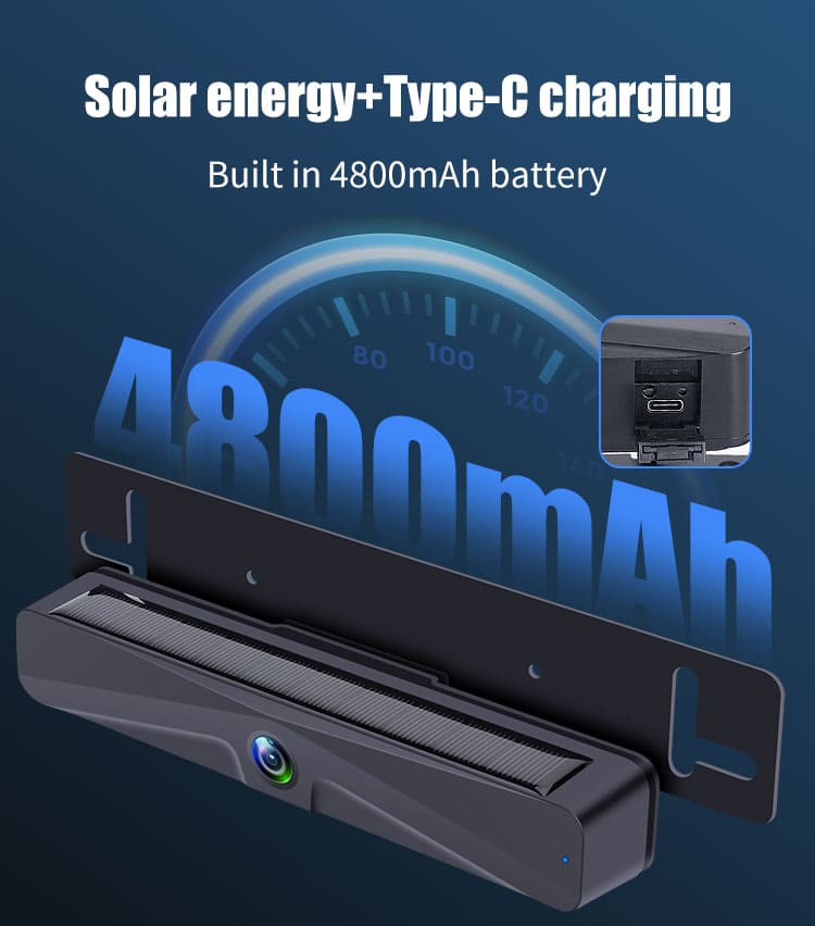 Wifi parkeringskamera solar for smarttelefon (mobil med iOS / Android)