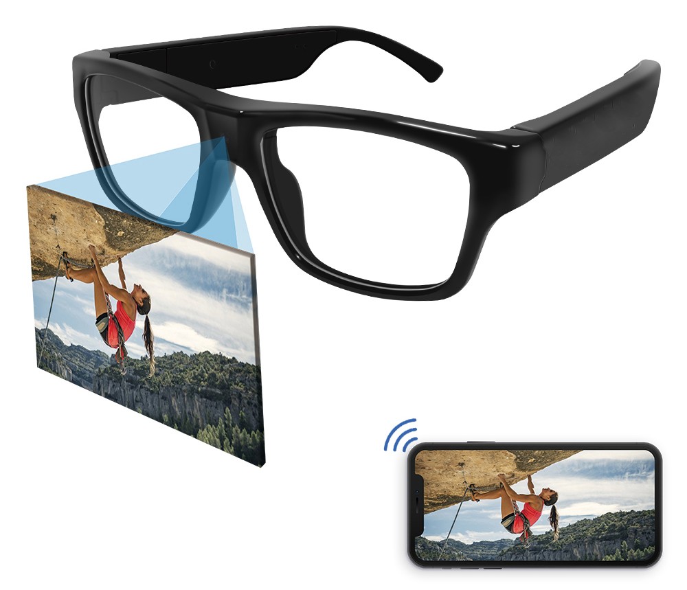 briller med hd wifi-kamera for mobiltelefon via hotspot