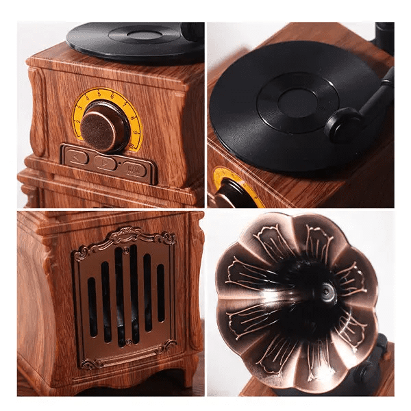 fonograf grammofon mini bluetooth vintage retro radio