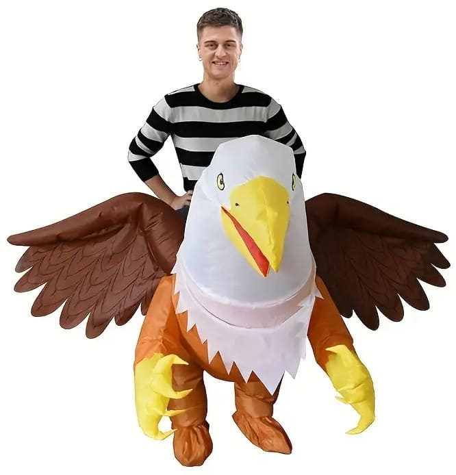 Oppblåsbart kostyme Eagle - Halloween karnevalsdress med vifte